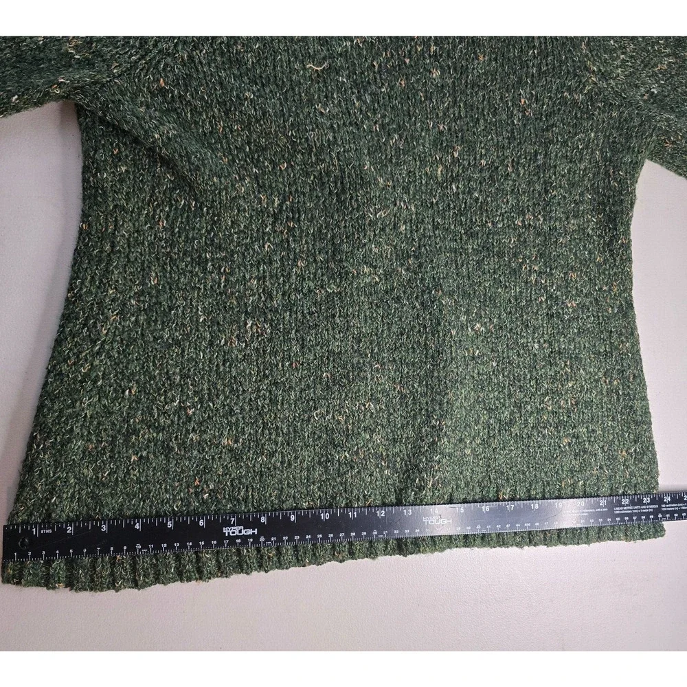 Charter Club Cardigan Women's 0X Green Button Closure V-Neck Lay Flat Collar